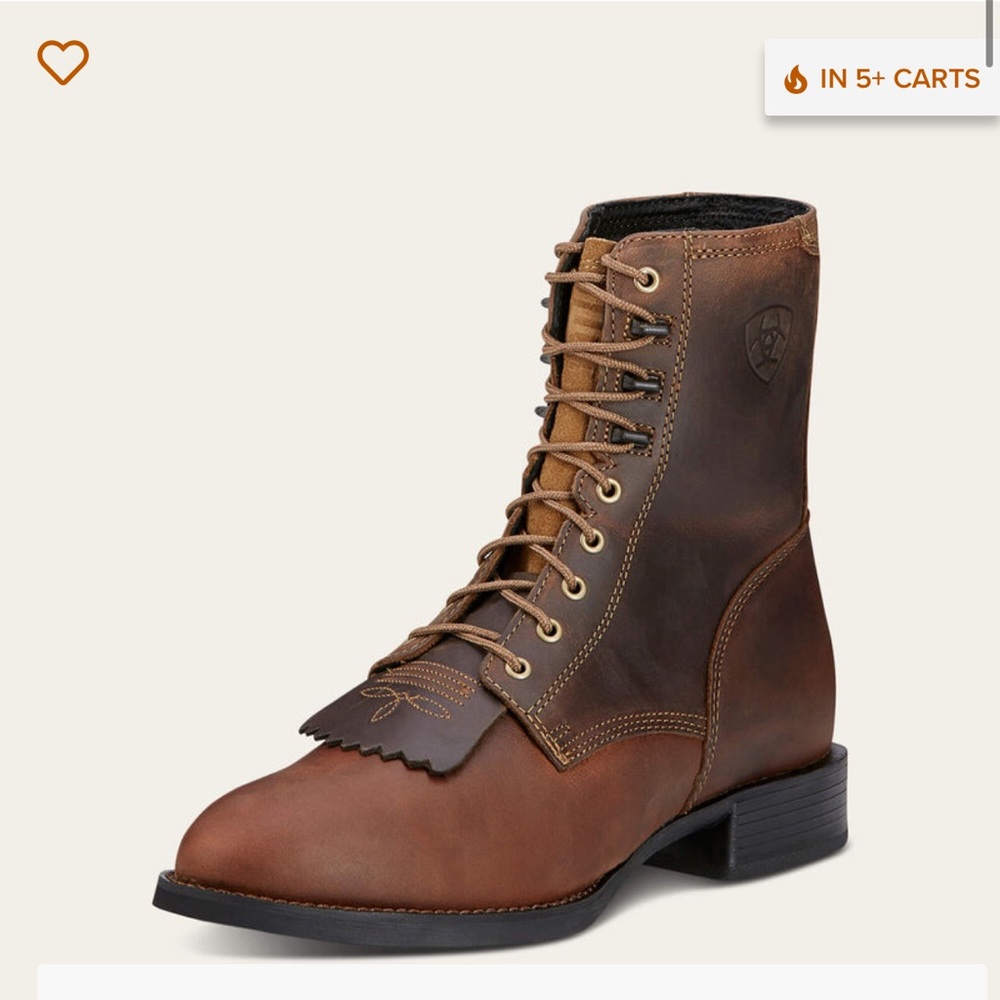 Ariat Two-Tone Brown Leather Lace-Up Boots